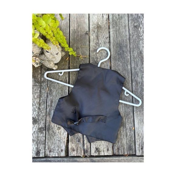 Vintage 80s 90s Safari Animal Vest Waistcoat Giraffe Zebra Hyena Sz 2T - Picture 4 of 4